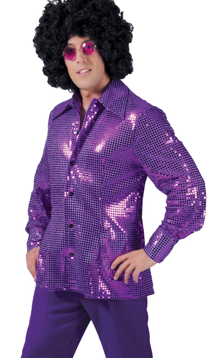 Paillettes violettes Homme Deux-Pièces Costume Châle Lapel Smoking à un  bouton