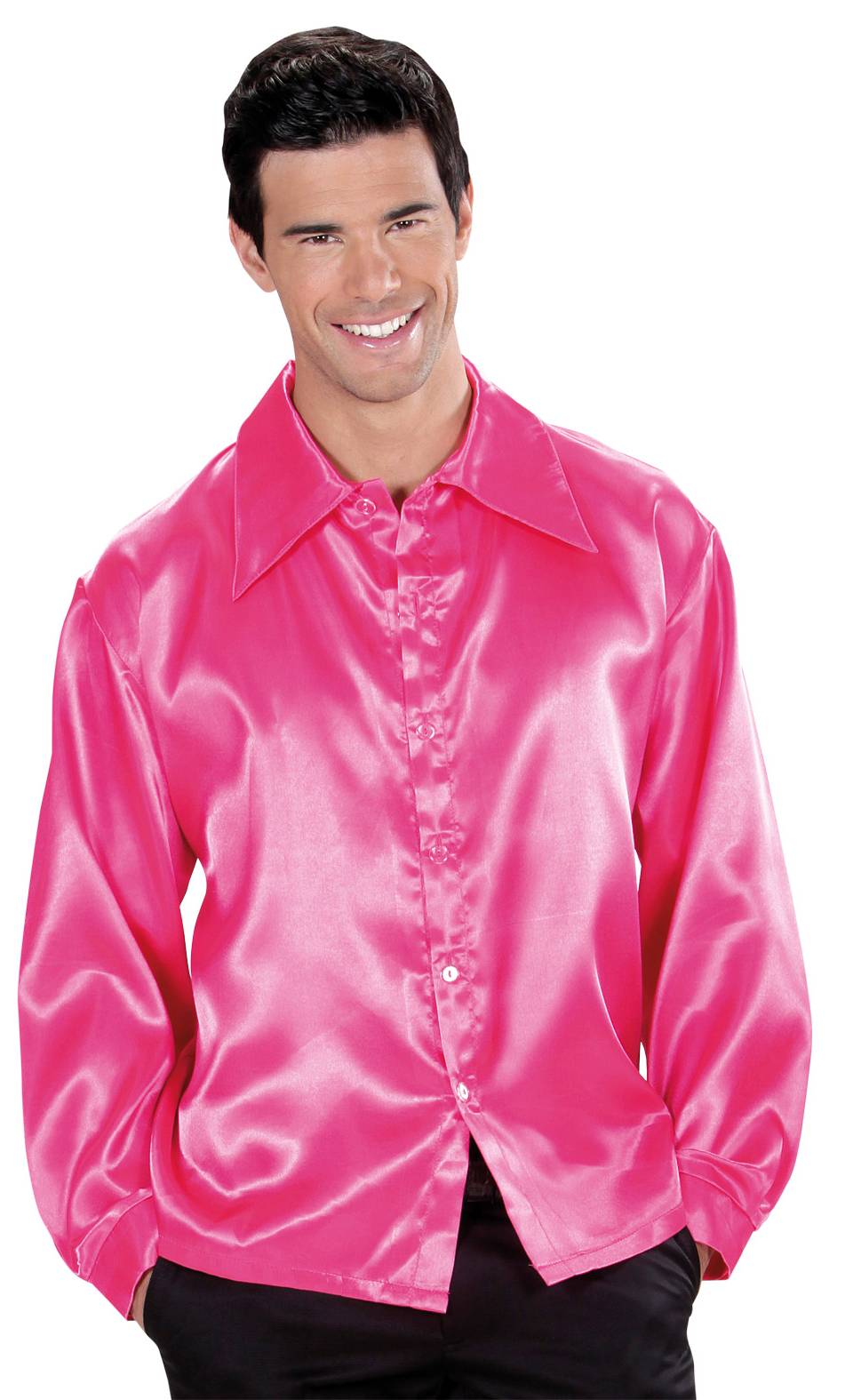 Chemise-Disco-rose-homme
