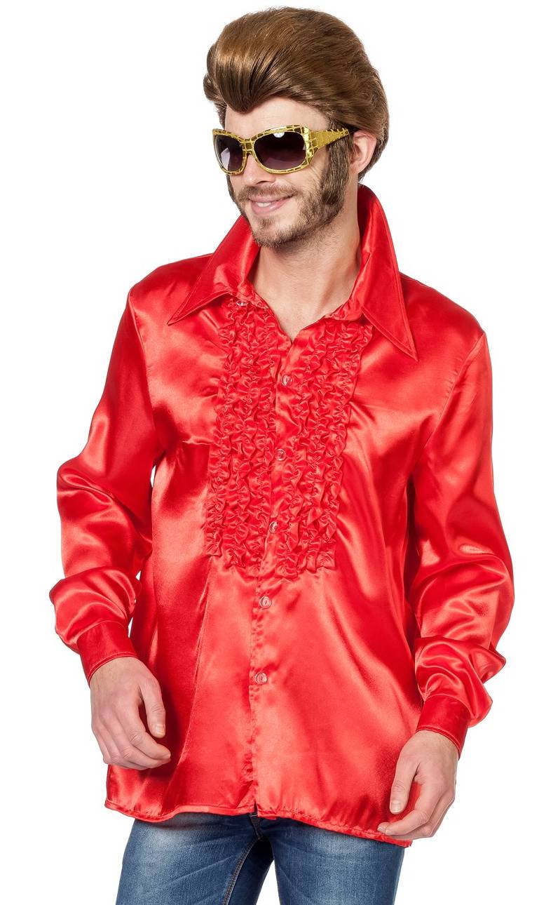 Chemise-Disco-rouge-homme